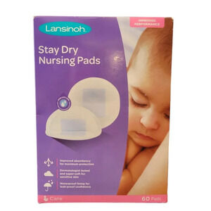NIB Lansinoh Stay Dry Nursing Pads, Pack of 60 Breast Feeding Baby Shower Gift